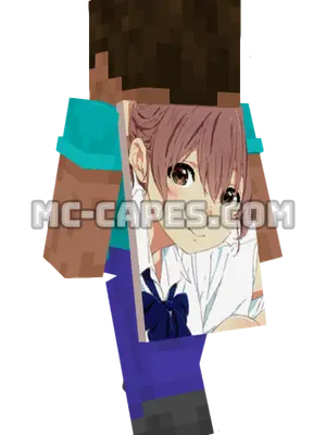 Shouko Nishimiya Minecraft cape worn on a player