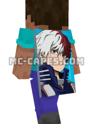 Shouto Todoroki Minecraft cape worn on a player