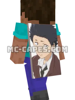 Shouya Ishida Minecraft cape worn on a player