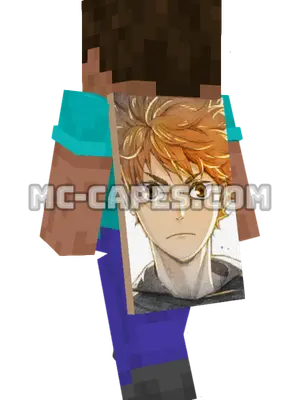 Shouyou Hinata Minecraft cape worn on a player