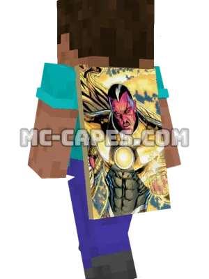 Sinestro Minecraft cape worn on a player