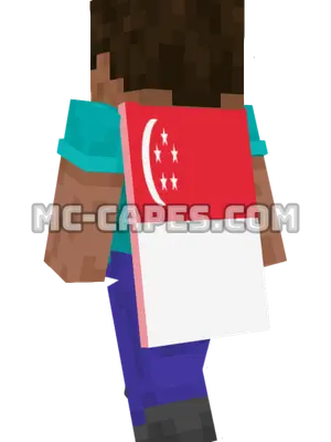 Singapore Flag Minecraft cape worn on a player