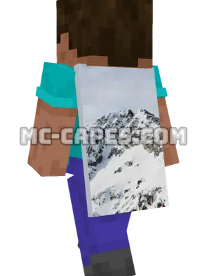 Skiing Mountain Minecraft cape worn on a player