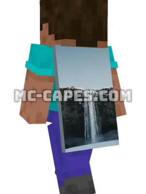 Sky Waterfall Minecraft cape worn on a player