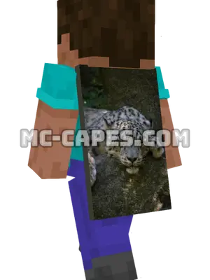 Snow Leopard Minecraft cape worn on a player