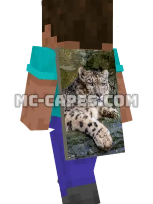 Snow Leopard Minecraft cape worn on a player