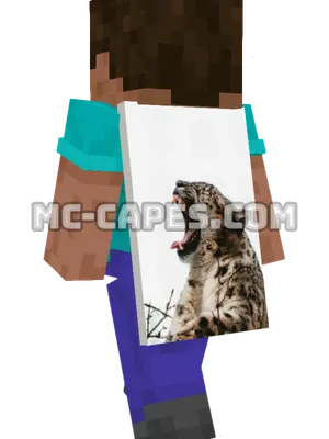 Snow Leopard Minecraft cape worn on a player