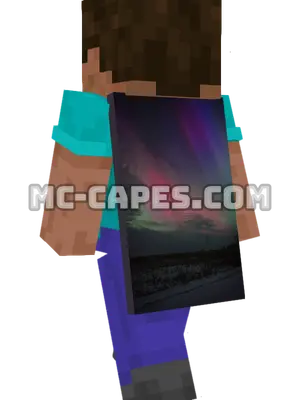 Snowy Aurora Minecraft cape worn on a player
