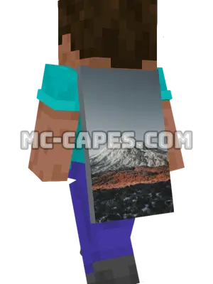 Snowy Cone Mountain Minecraft cape worn on a player