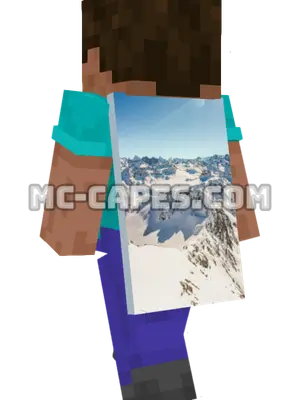 Snowy Mountain Minecraft cape worn on a player