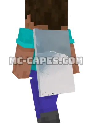 Snowy Mountain Peak Minecraft cape worn on a player