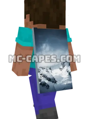 Snowy Mountains Minecraft cape worn on a player