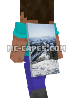 Snowy Mountains Minecraft cape worn on a player