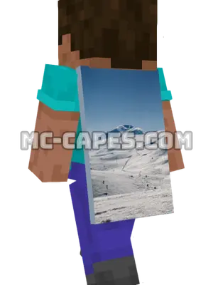 Snowy Mountains Minecraft cape worn on a player