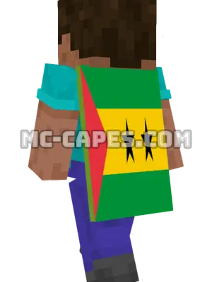 São Tomé and Príncipe Flag Minecraft cape worn on a player