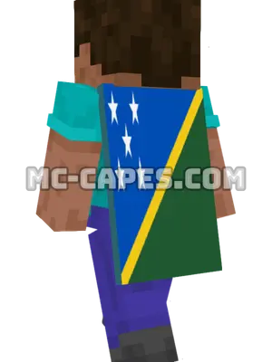 Solomon Islands Flag Minecraft cape worn on a player