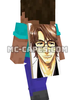Sousuke Aizen Minecraft cape worn on a player