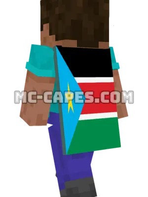 South Sudan Flag Minecraft cape worn on a player