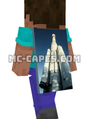 Space Shuttle Minecraft cape worn on a player