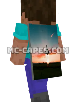 Space Shuttle Launch Minecraft cape worn on a player