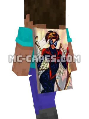 Spider-Woman III Minecraft cape worn on a player