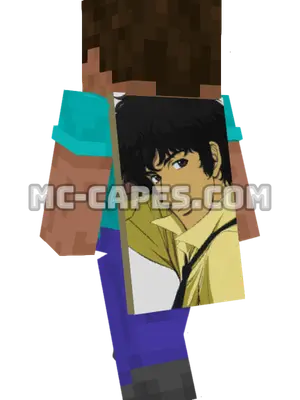 Spike Spiegel Minecraft cape worn on a player