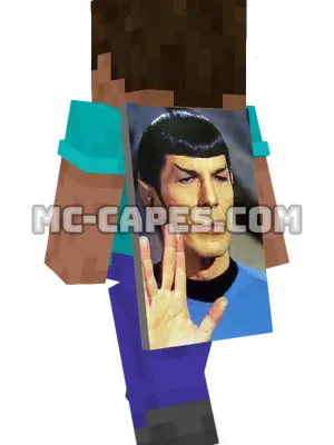 Spock Minecraft cape worn on a player