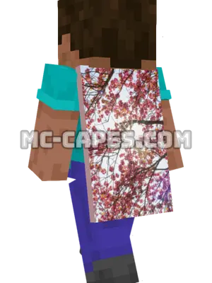 Spring Cherry Blossoms Minecraft cape worn on a player