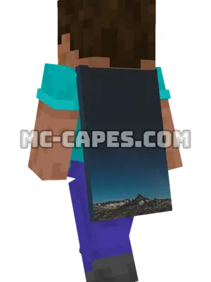 Starry Mountain Minecraft cape worn on a player
