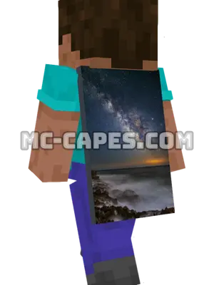 Starry Seashore Minecraft cape worn on a player