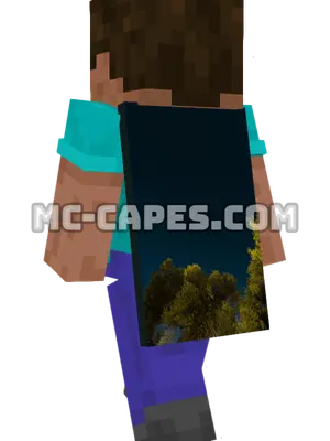 Starry Trees Minecraft cape worn on a player