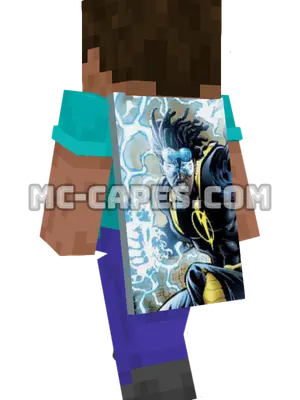 Static Minecraft cape worn on a player