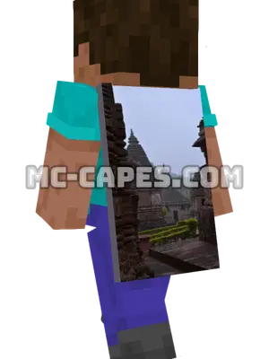 Stone Buildings Minecraft cape worn on a player