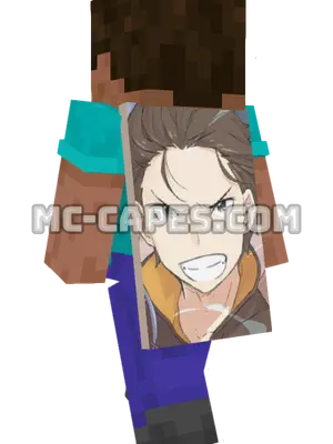 Subaru Natsuki Minecraft cape worn on a player