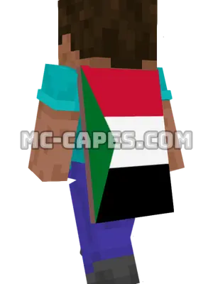 Sudan Flag Minecraft cape worn on a player