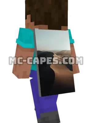 Sunrise Desert Dunes Minecraft cape worn on a player