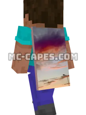 Sunset Clouds Minecraft cape worn on a player