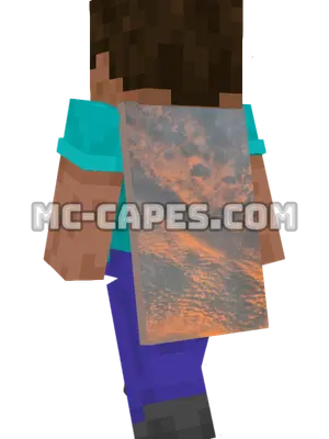 Sunset Clouds Minecraft cape worn on a player