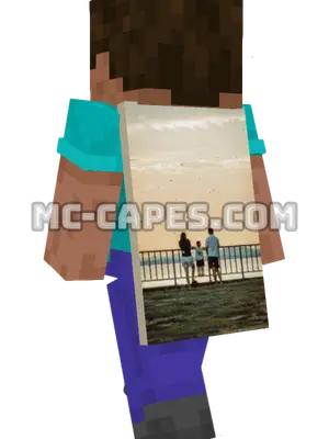 Sunset Lake Minecraft cape worn on a player