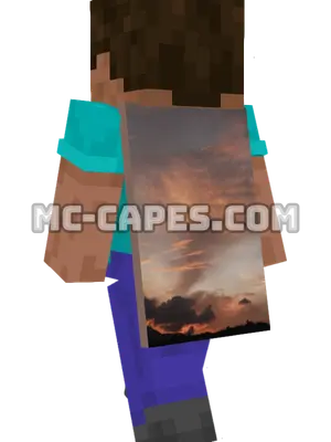 Sunset Sky Minecraft cape worn on a player