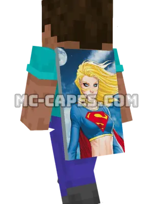 Supergirl Minecraft cape worn on a player