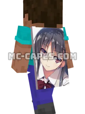 Suzune Horikita Minecraft cape worn on a player