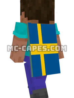 Sweden Flag Minecraft cape worn on a player