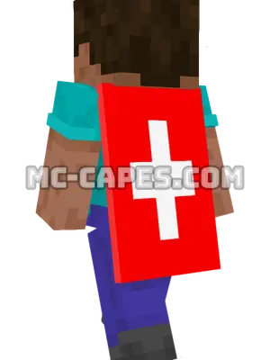Switzerland Flag Minecraft cape worn on a player
