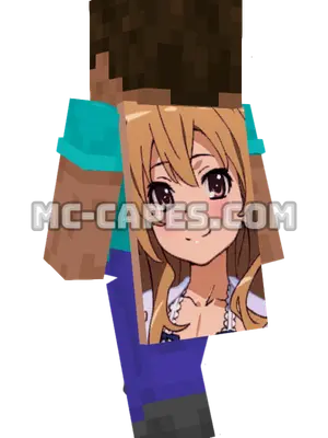 Taiga Aisaka Minecraft cape worn on a player