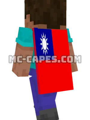 Taiwan Flag Minecraft cape worn on a player