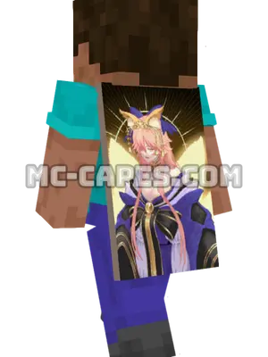 Tamamo no Mae Kimono Minecraft cape worn on a player