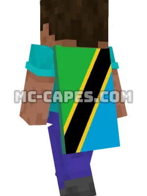 Tanzania Flag Minecraft cape worn on a player