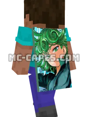Tatsumaki Minecraft cape worn on a player