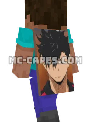 Tetsurou Kuroo Minecraft cape worn on a player